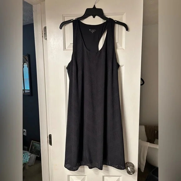 Athleta Brookfield Racerback Black Laser Cut Dress - Picture 3 of 8